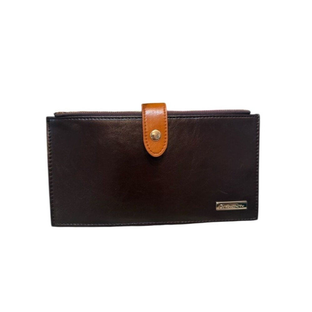 Chelmon Women’s Brown Slim Double Zip Wallet Card Holder Dust Cloth Box New